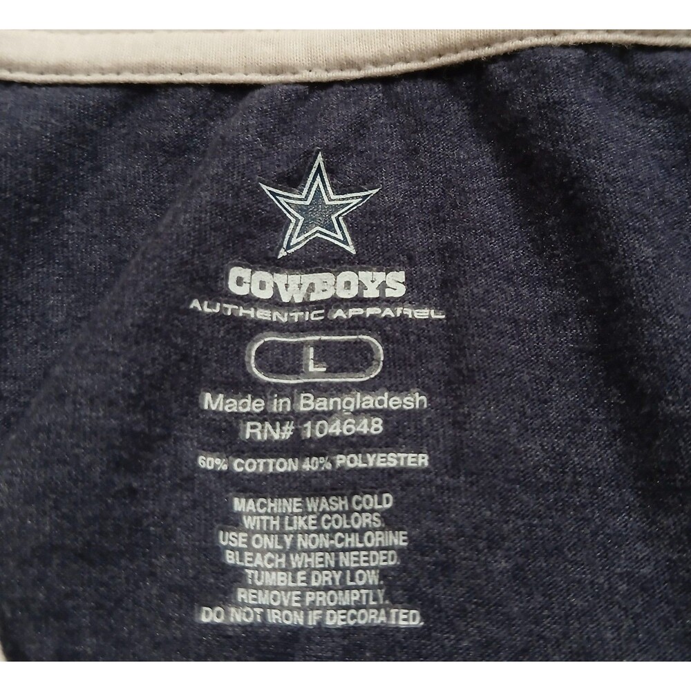 Dallas Cowboys Heart T-Shirt Women's Large Layered Look NFL Graphic Blue Tee - Picture 4 of 4
